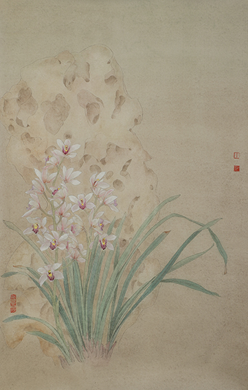 朱三秋作品《空谷幽兰芳气新》规格：66X42cm 2021年